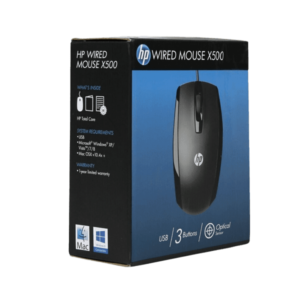 HP x500 Optical Wired USB Mouse Wired Optical Mouse  (2.4GHz Wireless, Black)